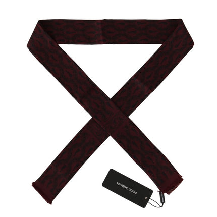 Silk Bordeaux Crown Chili Print Mens Scarf