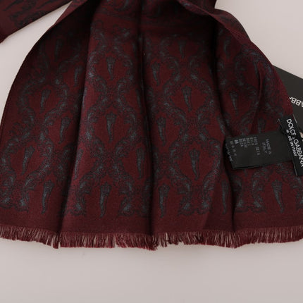 Silk Bordeaux Crown Chili Print Mens Scarf