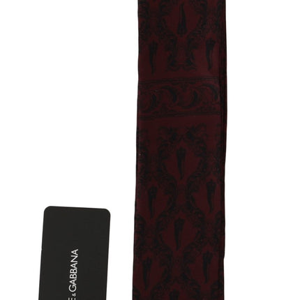 Silk Bordeaux Crown Chili Print Mens Scarf