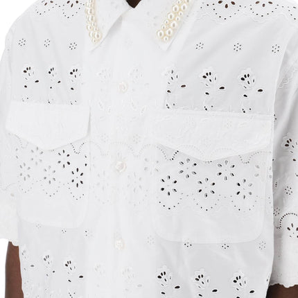 Simone Rocha "scalloped lace shirt with pearl