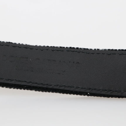 Elegant Black Cotton-Leather Men's Belt