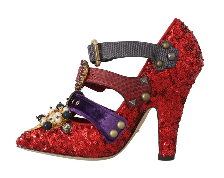 Red Bellucci Alta Moda Pumps embellis