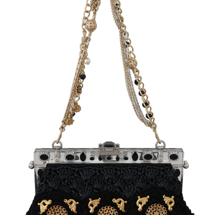 Black Tassel Gold Baroque Crystal Evening Clutch