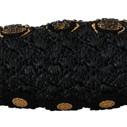 Black Tassel Gold Baroque Crystal Evening Clutch