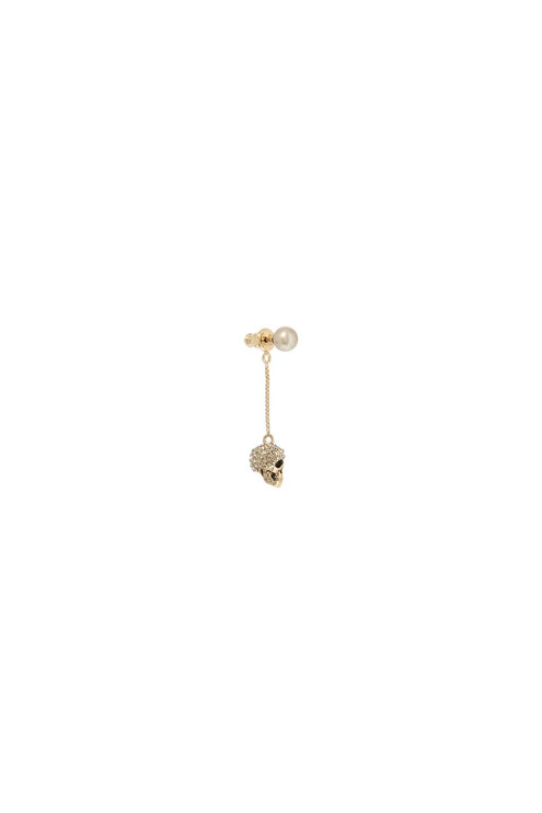 Alexander Mcqueen skull earrings with pavé and chain