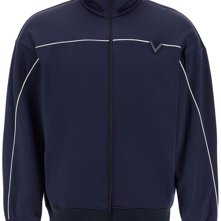 Valentino Garavani metallic v-detail sports sweatshirt