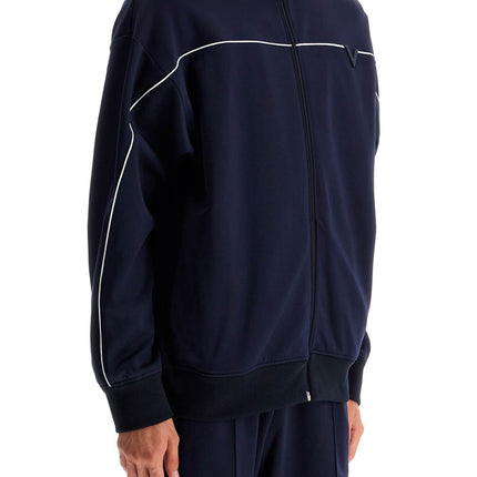 Valentino Garavani metallic v-detail sports sweatshirt