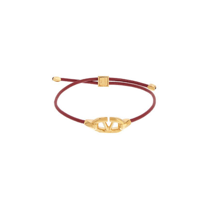 Valentino Garavani leather vlogo bracelet 'the bold