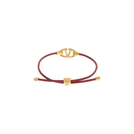 Valentino Garavani leather vlogo bracelet 'the bold