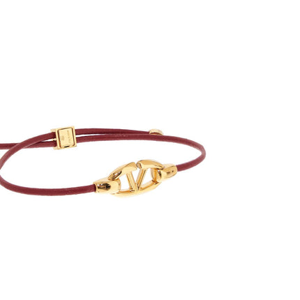 Valentino Garavani leather vlogo bracelet 'the bold