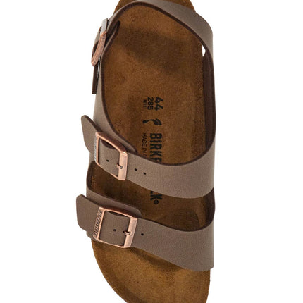 Birkenstock birkoflor mocca sandals with cork sole and adjustable straps milano