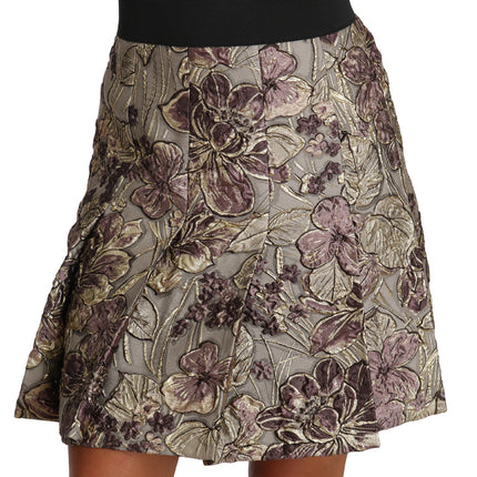 Elegante bloemen a-line jacquard rok