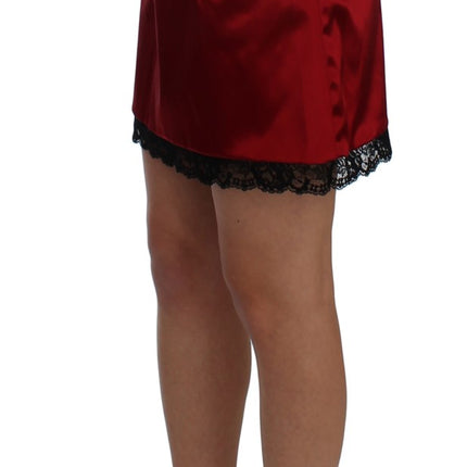 Elegante rode kant met hoge taille rok