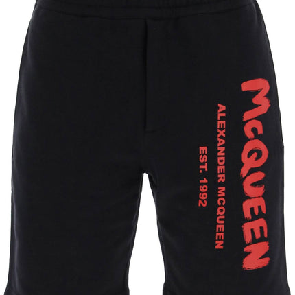 Alexander Mcqueen jersey graffiti sweatshorts