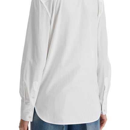 Valentino Garavani structured collar white optical long sleeve cotton shirt