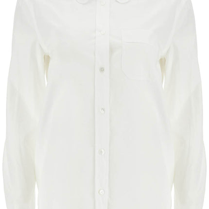 Valentino Garavani structured collar white optical long sleeve cotton shirt