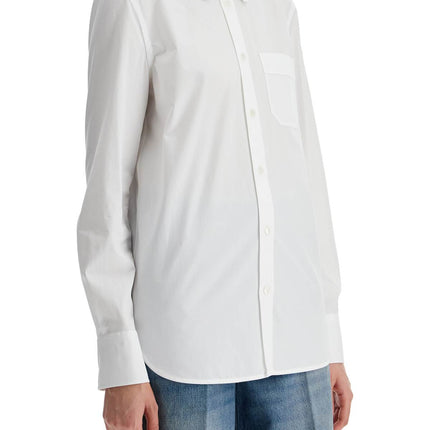 Valentino Garavani structured collar white optical long sleeve cotton shirt