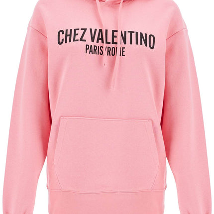 Valentino Garavani pink cotton hoodie with kangaroo pocket