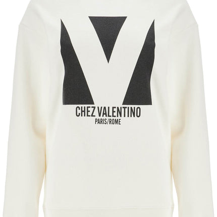 Valentino Garavani ivory cotton sweatshirt with bold stylized logo