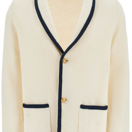 Valentino Garavani men's cotton and wool jacket in butter color with shawl collar