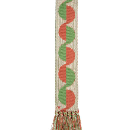 Valentino Garavani ivory orange green patterned scarf with fringes spring summer