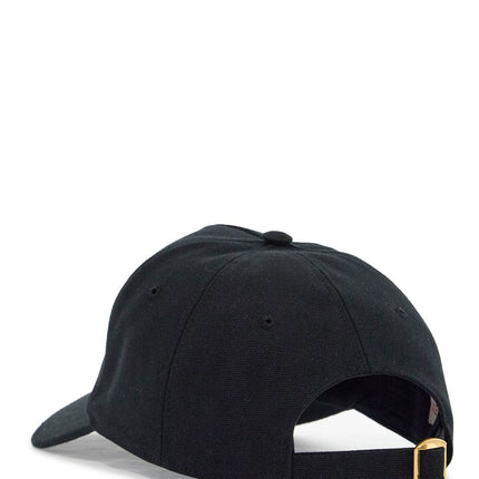 Valentino Garavani black baseball cap with butter logo in adjustable cotton