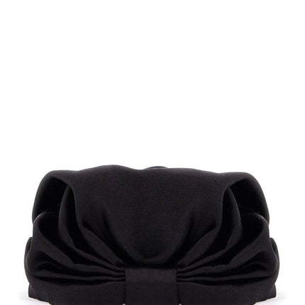 Valentino Garavani black silk turban with golden details and v logo