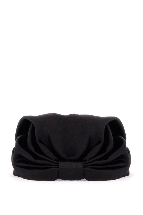 Valentino Garavani black silk turban with golden details and v logo