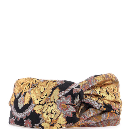 Valentino Garavani black gold orange floral hairband