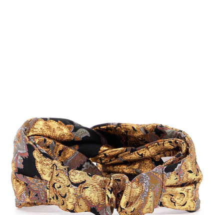 Valentino Garavani black gold orange floral hairband