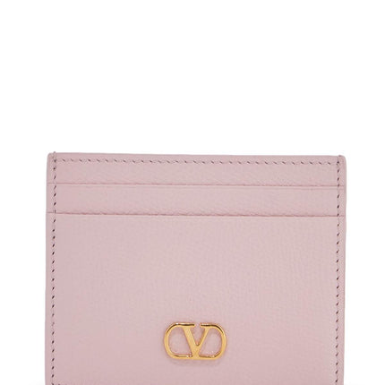 Valentino Garavani compact leather wallet in rose quartz with card slots