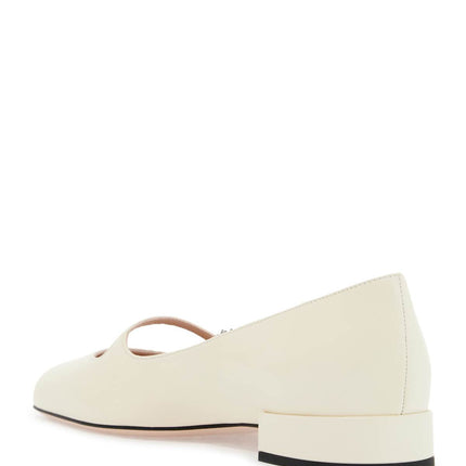 Valentino Garavani ivory kid leather ballerinas with crystal flower