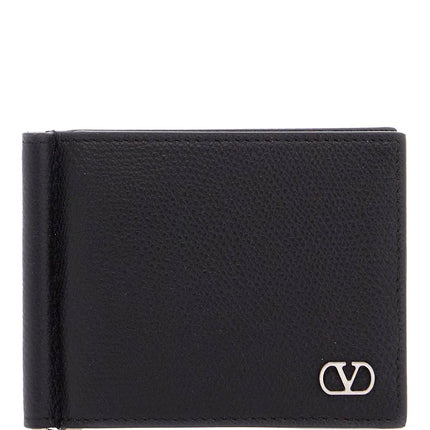 Valentino Garavani portafoglio uomo bifold pelle nera con fessure carte