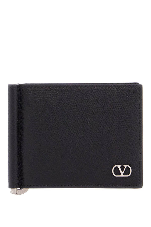 Valentino Garavani portafoglio uomo bifold pelle nera con fessure carte