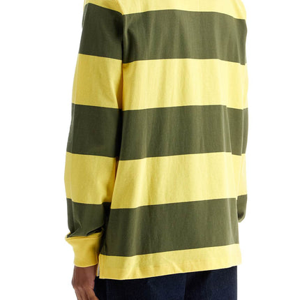 Polo Ralph Lauren olive green and yellow striped cotton polo