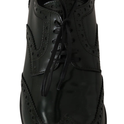 Elegantes brogues verdes oxford wingtip pisos