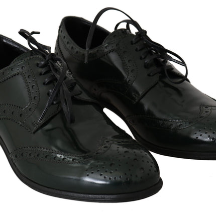 Elegantes brogues verdes oxford wingtip pisos