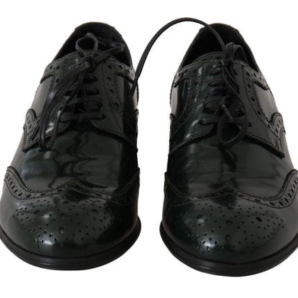 Elegantes brogues verdes oxford wingtip pisos