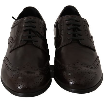 Elegant bruin lederen oxford flats