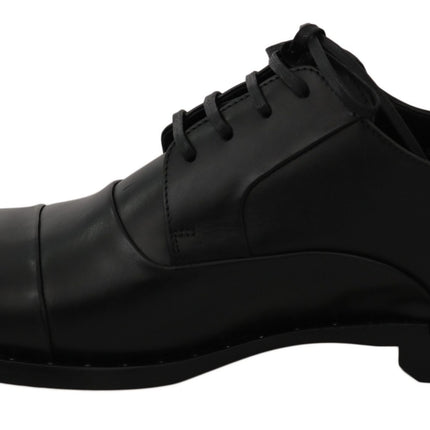 Sleek Black Leather Formal Dress Shoes