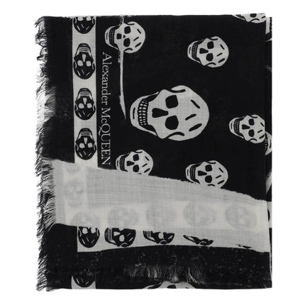 Alexander Mcqueen slashed skull scarf