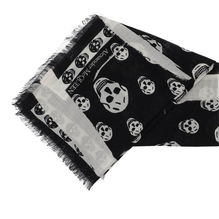 Alexander Mcqueen slashed skull scarf