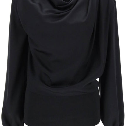 Alexander Mcqueen draped blouse in satin