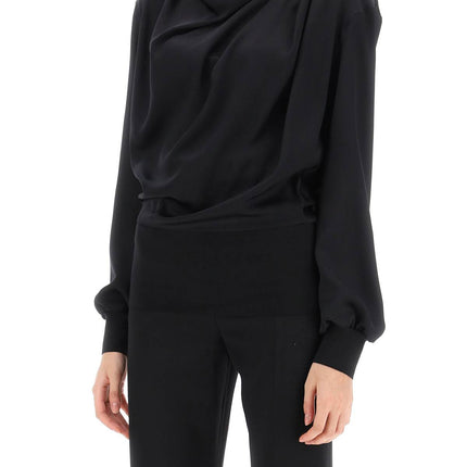 Alexander Mcqueen draped blouse in satin