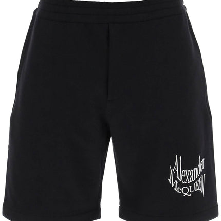 Alexander Mcqueen warped logo sweat shorts