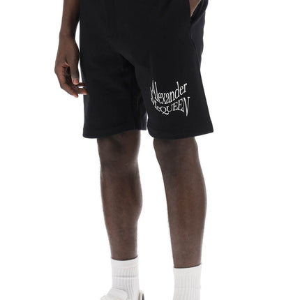 Alexander Mcqueen warped logo sweat shorts