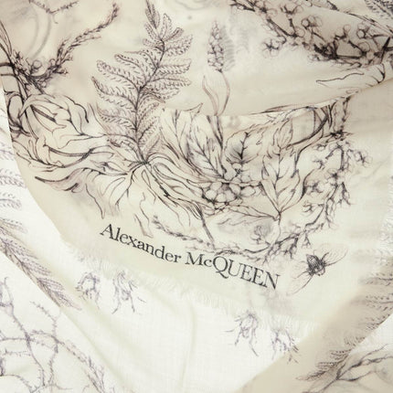 Alexander Mcqueen wool stole with botanical print