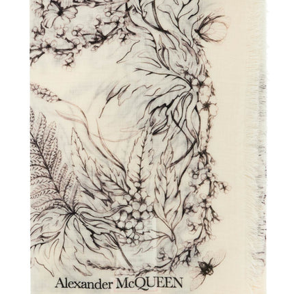 Alexander Mcqueen wool stole with botanical print