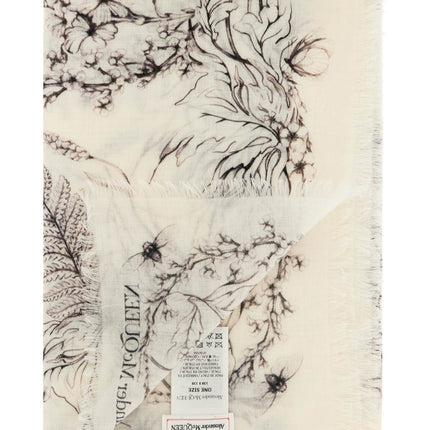 Alexander Mcqueen wool stole with botanical print