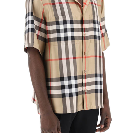 Burberry bowling shirt in tartan silk